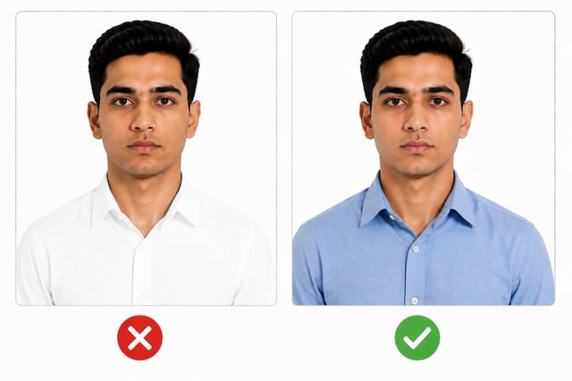Photo of a man with incorrect and correct Dress Code